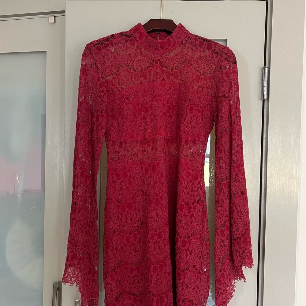 Elegant Red Lace Dress